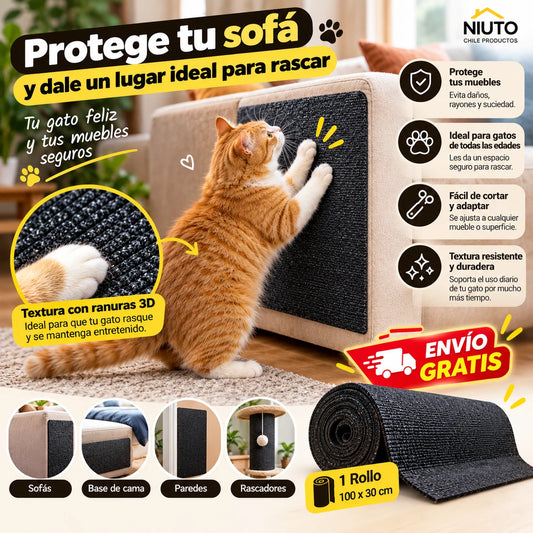 Protector adhesivo rascador para gato en sofá - NIUTO Chile